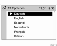 Die Auswahl wird durch ein  vor