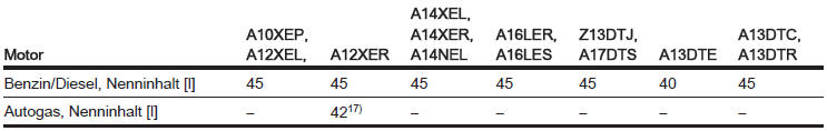 17) Auffüllbar bis 80 % der Kapazität.