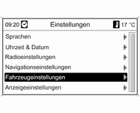 Die folgenden Einstellungen können