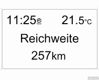 Zeigt Uhrzeit, Außentemperatur und